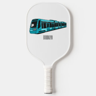 Electric locomotive cartoon illustration pickleball paddle