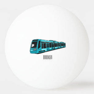 Electric locomotive cartoon illustration ping pong ball