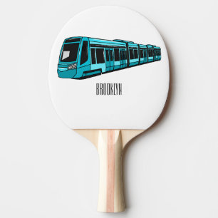 Electric locomotive cartoon illustration ping pong paddle