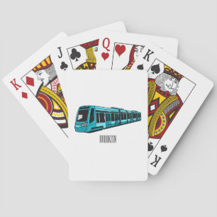 Electric locomotive cartoon illustration playing cards