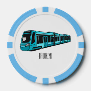 Electric locomotive cartoon illustration poker chips