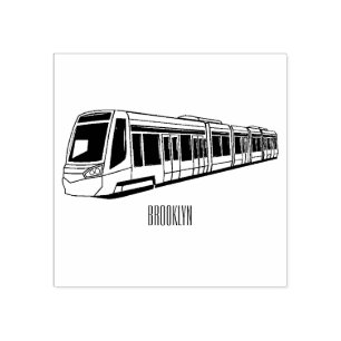Electric locomotive cartoon illustration rubber stamp