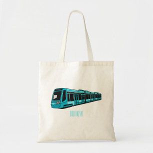 Electric locomotive cartoon illustration tote bag