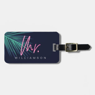 Electric Love Neon Pink Mr Tropical & Monogram Luggage Tag