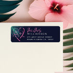 Electric Love Neon Pink Tropical Leaf & monogram<br><div class="desc">Celebrate your marriage with a splash of neon! Our electric love neon wedding label design is perfect for couples seeking a bold nightlife vibe, with a modern retro-classy aesthetic. Inspired by the beauty and trendiness of neon signs, we’ve created glowing pink neon style sign typography, paired with illuminating electric green...</div>