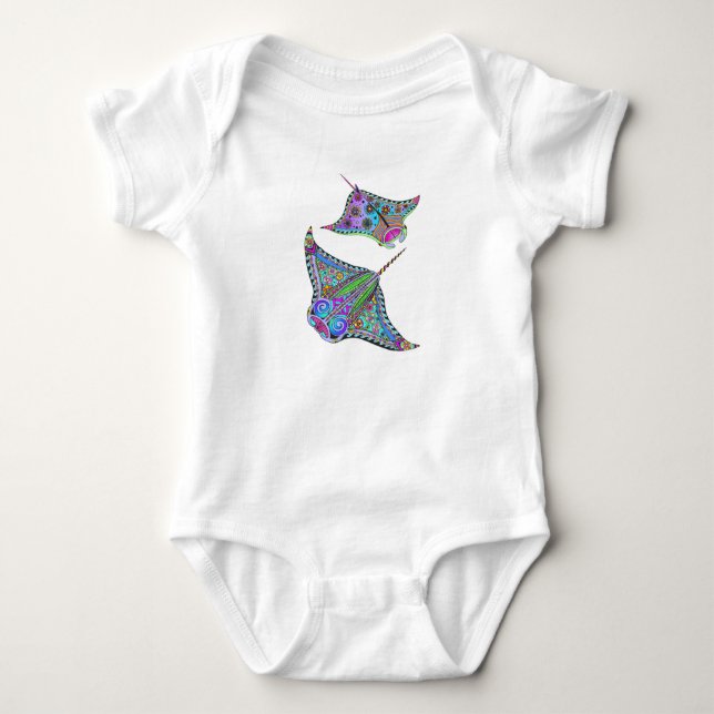 Electric Manta Rays Baby Bodysuit (Front)