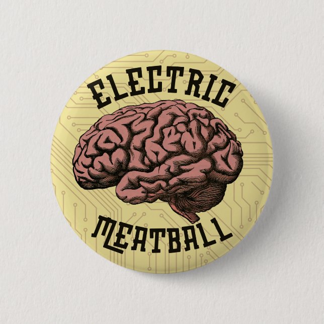Electric Meatball Sticker 6 Cm Round Badge (Front)