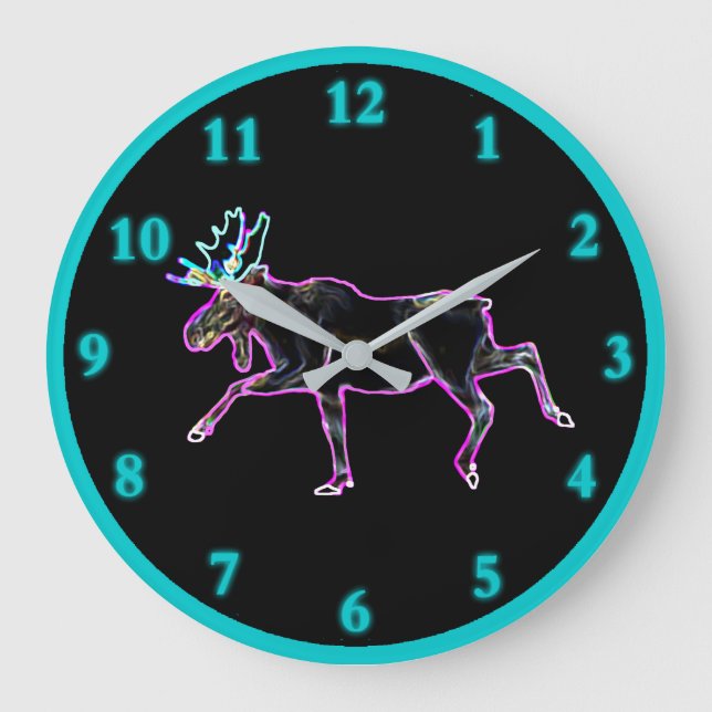 Electric Moose Large Clock (Front)