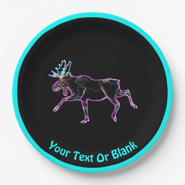 Electric Moose Paper Plate (Front)