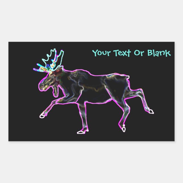 Electric Moose Rectangular Sticker (Front)