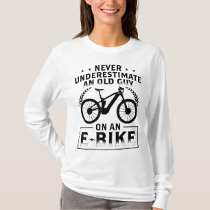 Electric Mountain Bike Dad E-Bike Cycling T-Shirt