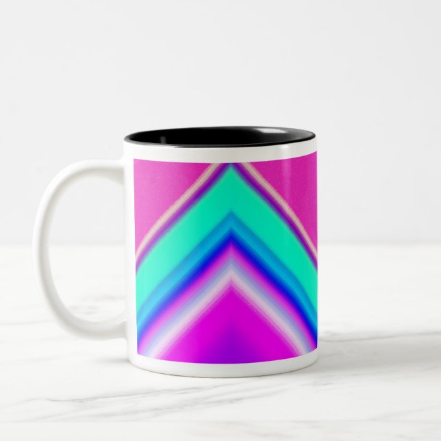 Electric Mountain Hot Pink Two-Tone Coffee Mug (Left)