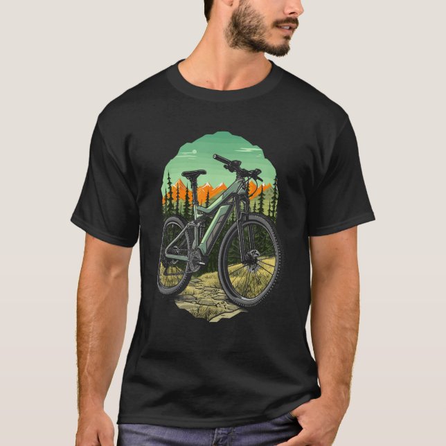 Electric MTB Mountain Bike E Biker Cyclist T-Shirt (Front)