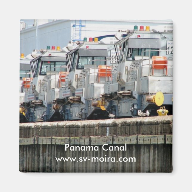 Electric "mules," Pedro Miguel Locks, Panama Canal Magnet (Front)