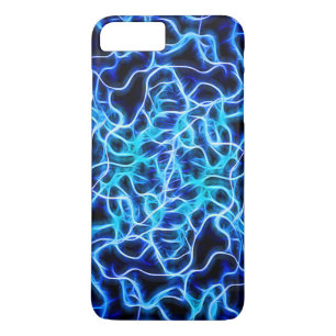 Electric Neon Blue Tesla Coil Lightning iPhone 8 Plus/7 Plus Case