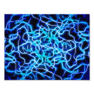 Electric Neon Blue Tesla Coil Lightning Photo Print