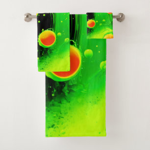 Electric Neon Bubble Dance Bath Towel Set