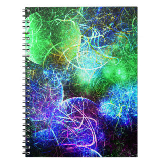 Electric Neon Energy Fractal Art Notebook