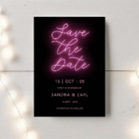 Electric Neon Glow Light Save the Date