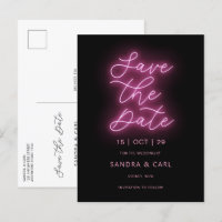 Electric Neon Glow Light Save the Date Invitation