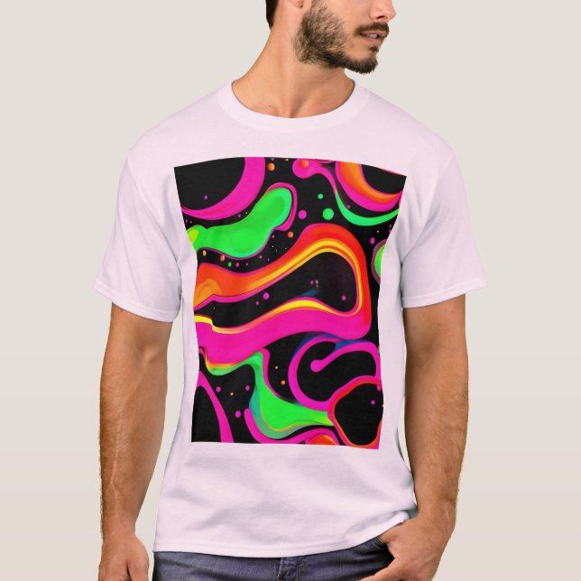 Electric Neon Liquid Splatter T-Shirt (Front)