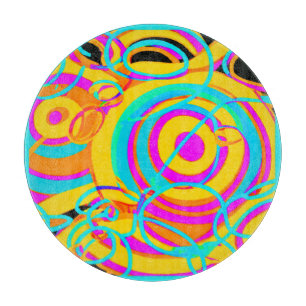 Electric Neon Pattern Art Design Cutting Board
