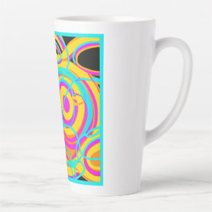 Electric Neon Pattern Art Design Latte Mug
