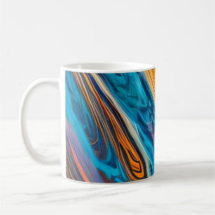 Electric Ocean Fire Abstract Coffee Mug