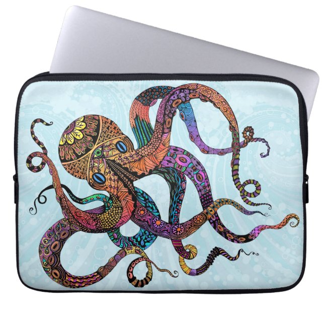Electric Octopus Neoprene Laptop Sleeve (Front)