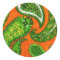 Electric Orange Paisley Envelope Seal Sticker
