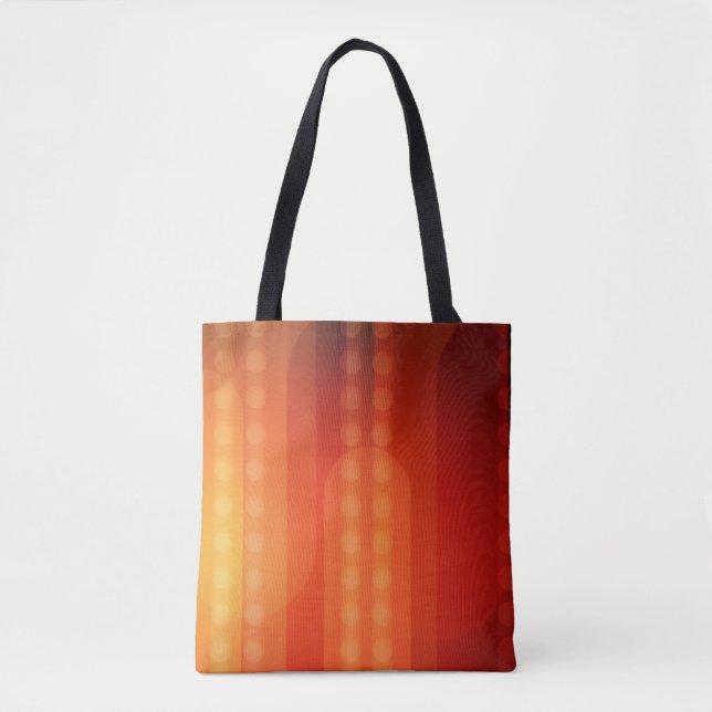 Electric orange vertical dots on a tote (Front)