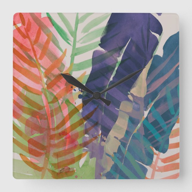 Electric Palms Square Wall Clock (Front)