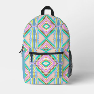 Electric Pastel Dream Kaleidoscope Printed Backpack