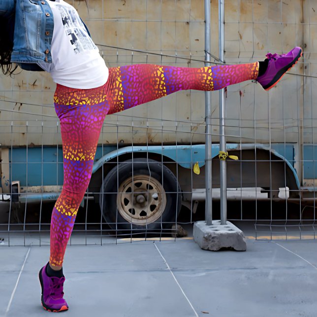 Electric pastel Leopard Safari Print Leggings (Creator Uploaded)