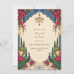 Electric Peacock Palace Garden Save the Date