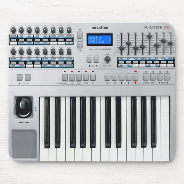 Electric Piano Mousepad, Music Lover Mouse Mat (Front)