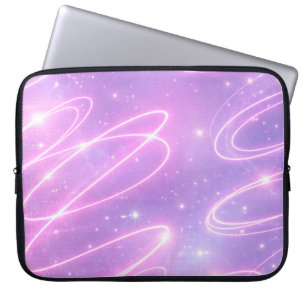 Electric pink neon scribbles AI art Laptop Sleeve