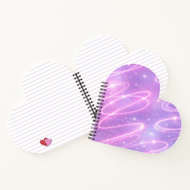 Electric pink neon scribbles AI art  Notebook (Inside)