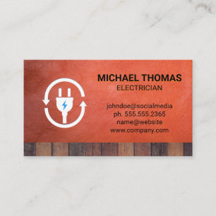 Electric Plug   Construction Worker Business Card