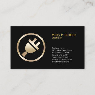 Electric Plug Icon Electrician Business Card