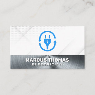 Electric Plug Metal Background Appointment Card