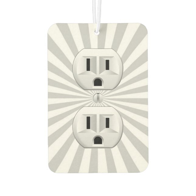 Electric Plug Wall Outlet Fun Customise This! Car Air Freshener (Back)
