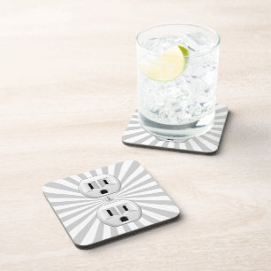 Electric Plug Wall Outlet Fun Customise This! Coaster