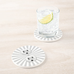 Electric Plug Wall Outlet Fun Customise This! Coaster