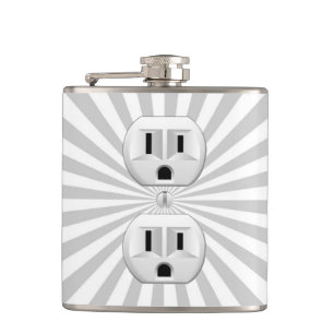 Electric Plug Wall Outlet Fun Customise This! Hip Flask