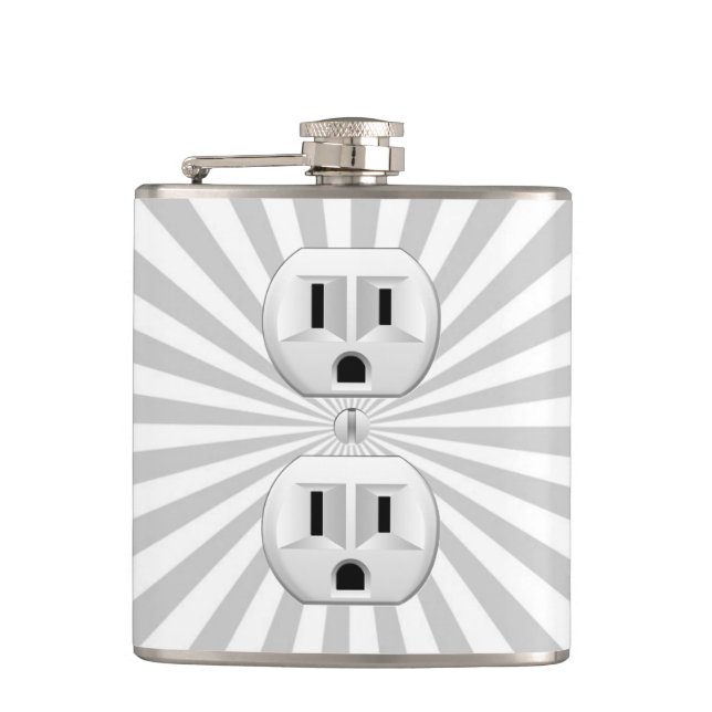 Electric Plug Wall Outlet Fun Customise This! Hip Flask (Front)
