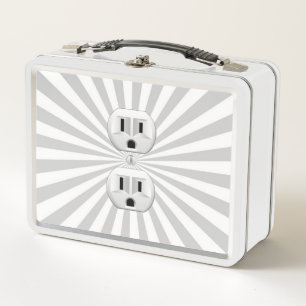 Electric Plug Wall Outlet Fun Customise This! Metal Lunch Box