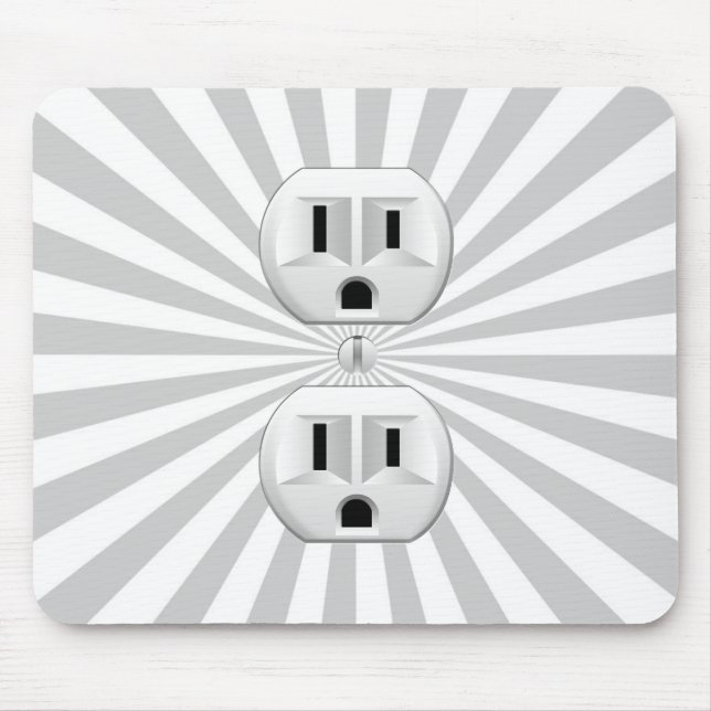 Electric Plug Wall Outlet Fun Customise This! Mouse Mat (Front)