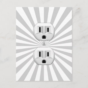 Electric Plug Wall Outlet Fun Customise This! Postcard