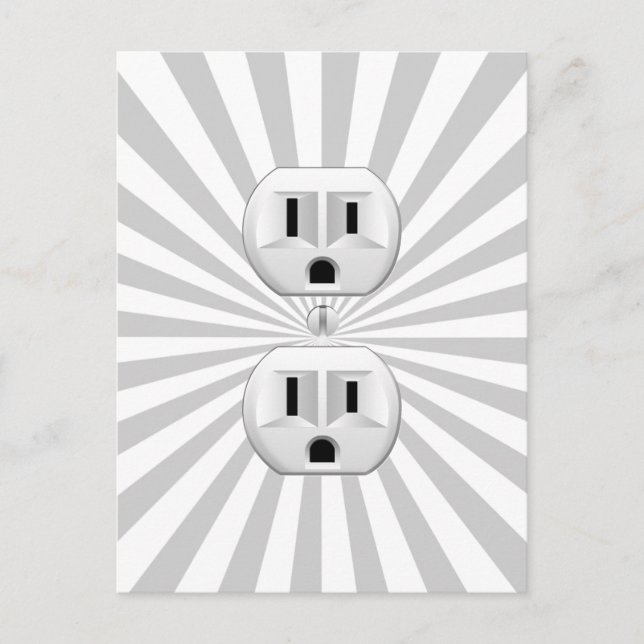 Electric Plug Wall Outlet Fun Customise This! Postcard (Front)